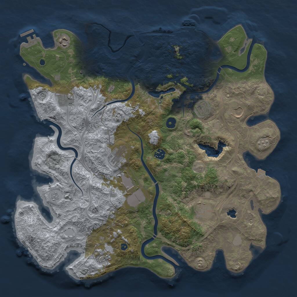 Rust Map: Procedural Map, Size: 4250, Seed: 973761415, 16 Monuments