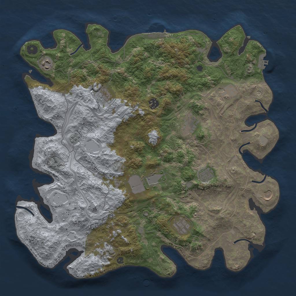 Rust Map: Procedural Map, Size: 4250, Seed: 973761415, 20 Monuments