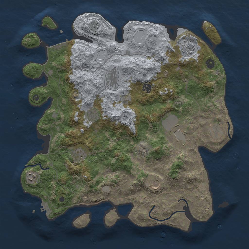 Rust Map: Procedural Map, Size: 4000, Seed: 473646105, 19 Monuments