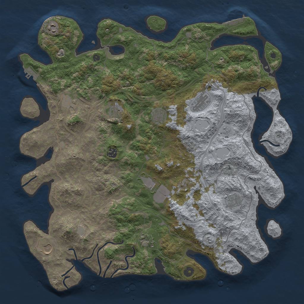 Rust Map: Procedural Map, Size: 4500, Seed: 37246675, 20 Monuments