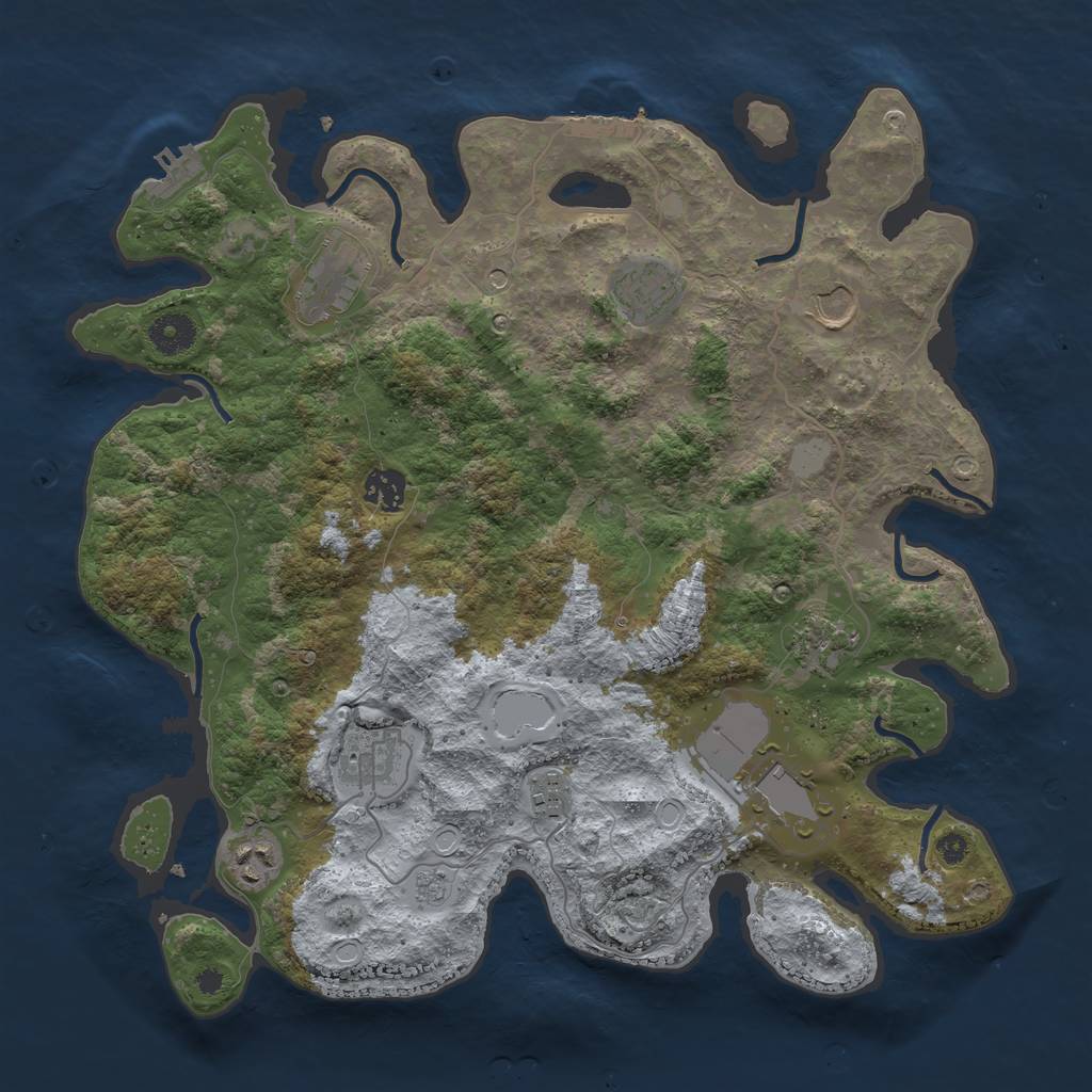 Rust Map: Procedural Map, Size: 3767, Seed: 1681318854, 18 Monuments