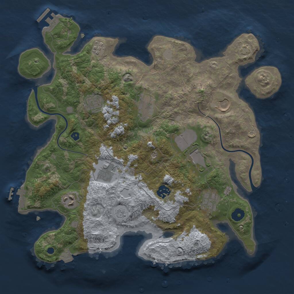 Rust Map: Procedural Map, Size: 3500, Seed: 693196884, 15 Monuments