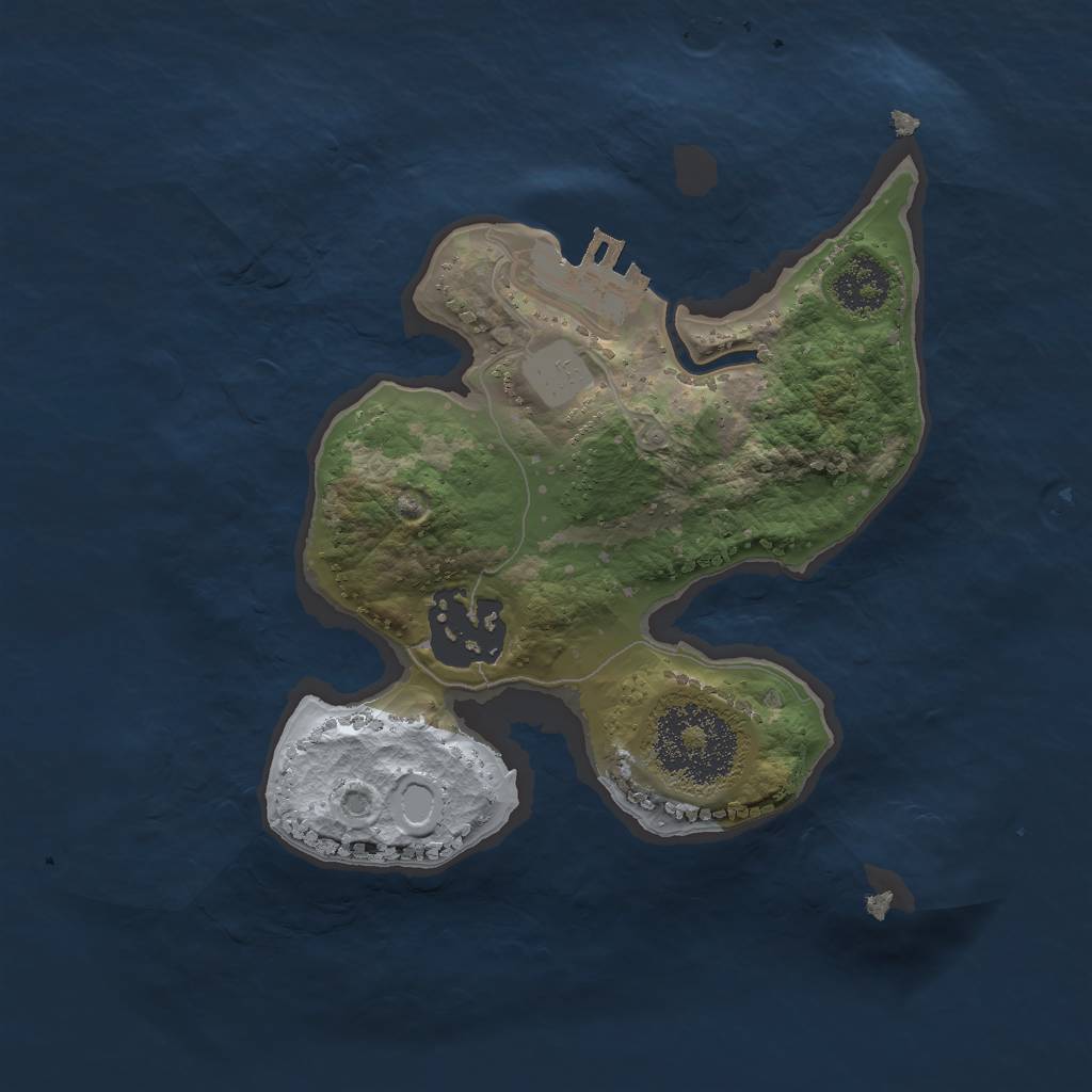 Rust Map: Procedural Map, Size: 2000, Seed: 52355, 5 Monuments