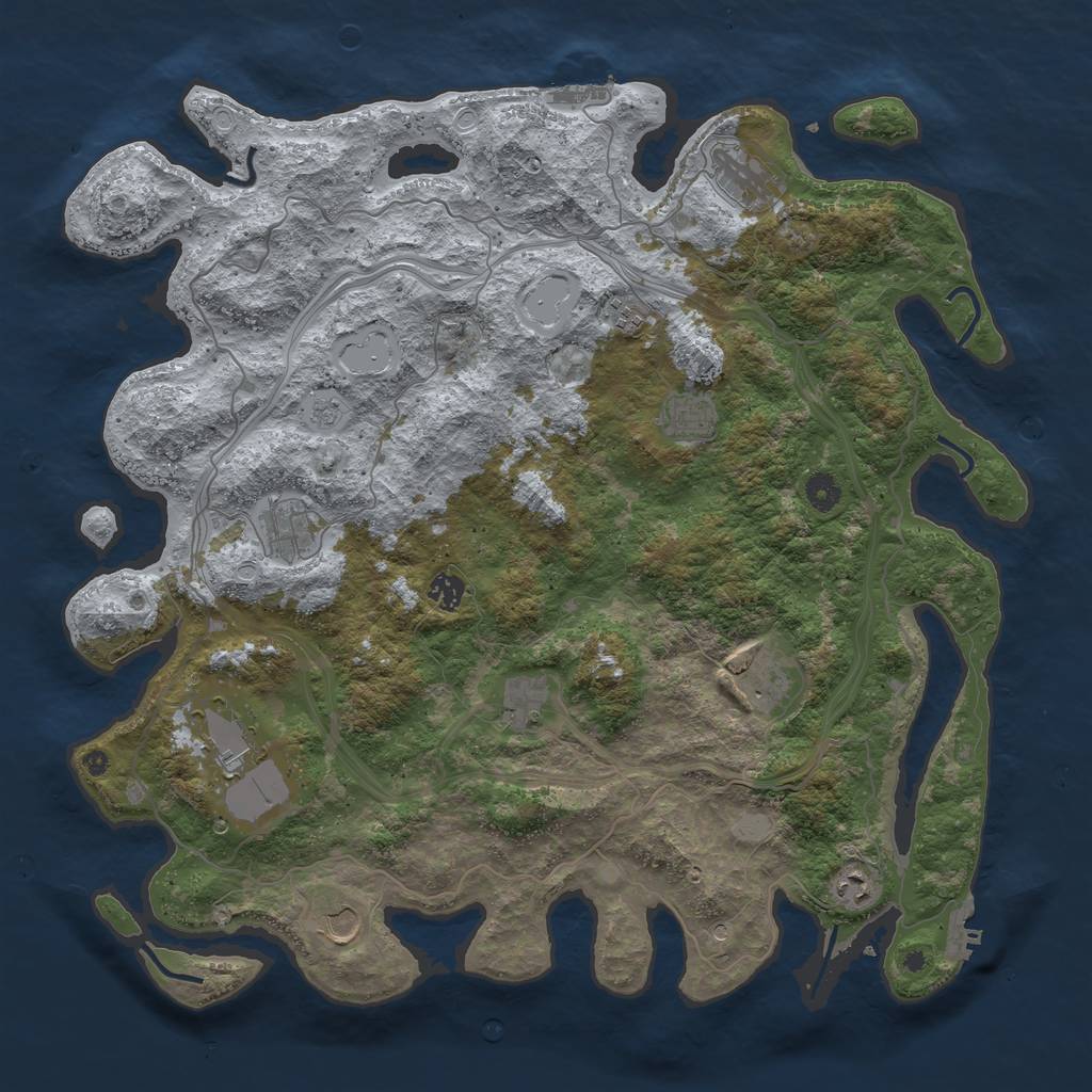 Rust Map: Procedural Map, Size: 4500, Seed: 757943087, 19 Monuments