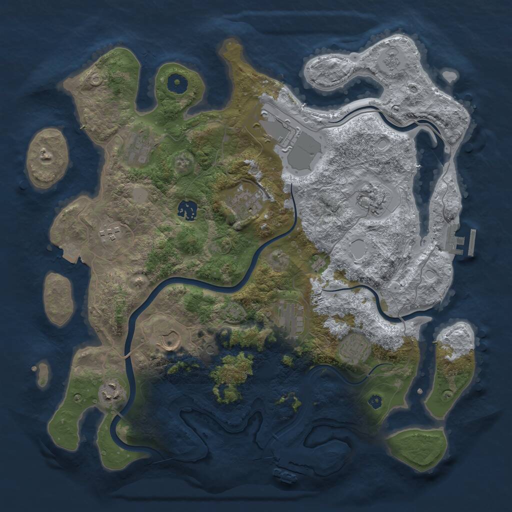 Rust Map: Procedural Map, Size: 3800, Seed: 589017748, 16 Monuments