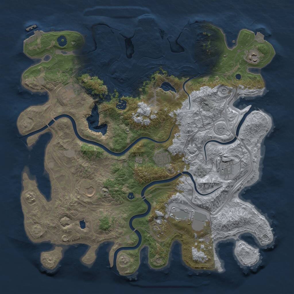 Rust Map: Procedural Map, Size: 4250, Seed: 176040965, 15 Monuments