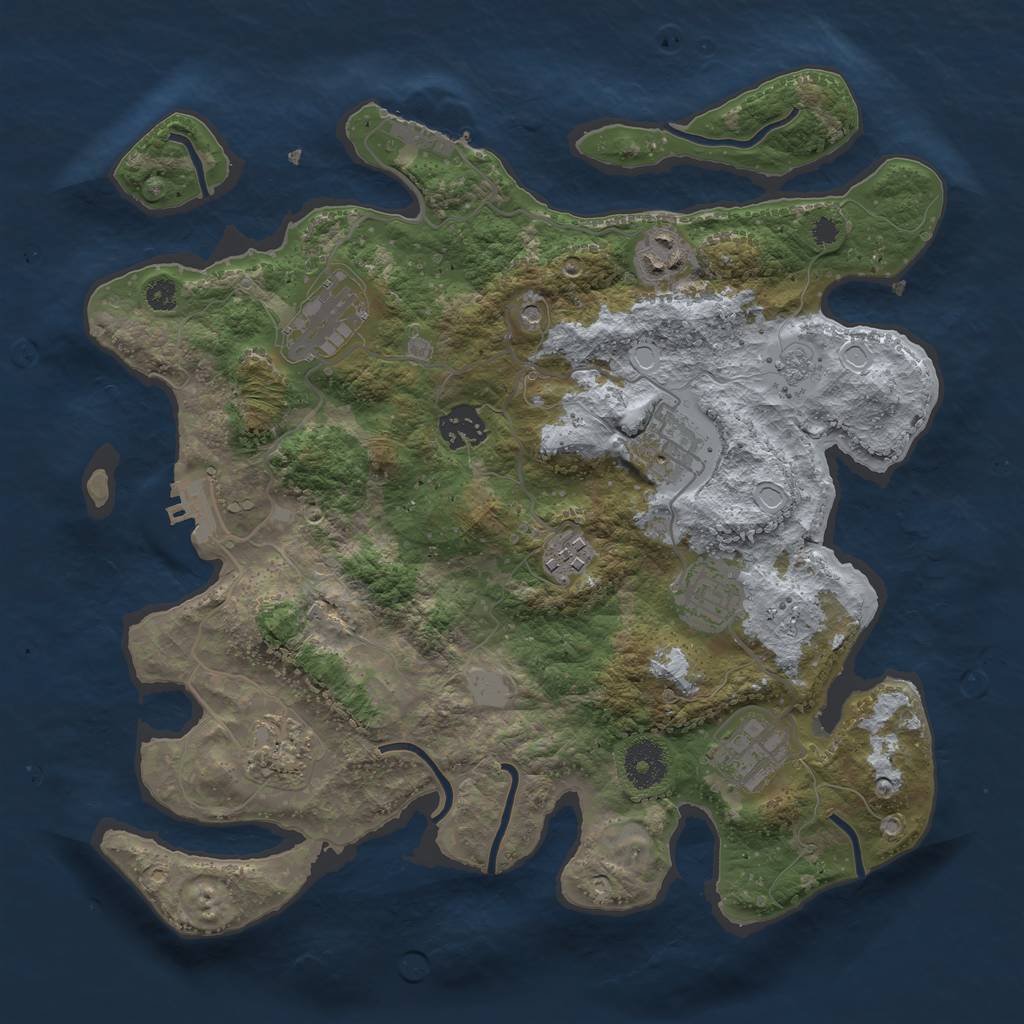 Rust Map: Procedural Map, Size: 3400, Seed: 826783738, 17 Monuments
