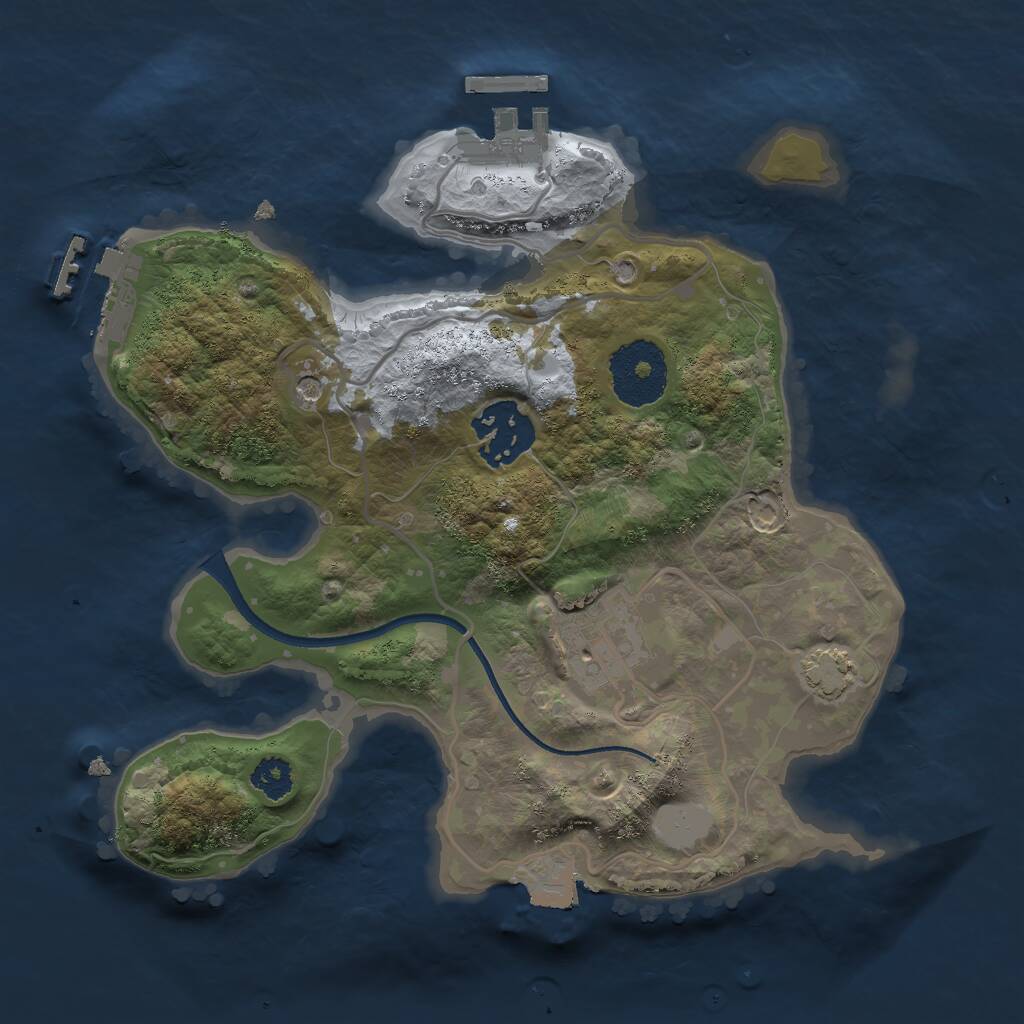 Rust Map: Procedural Map, Size: 2500, Seed: 3243, 7 Monuments