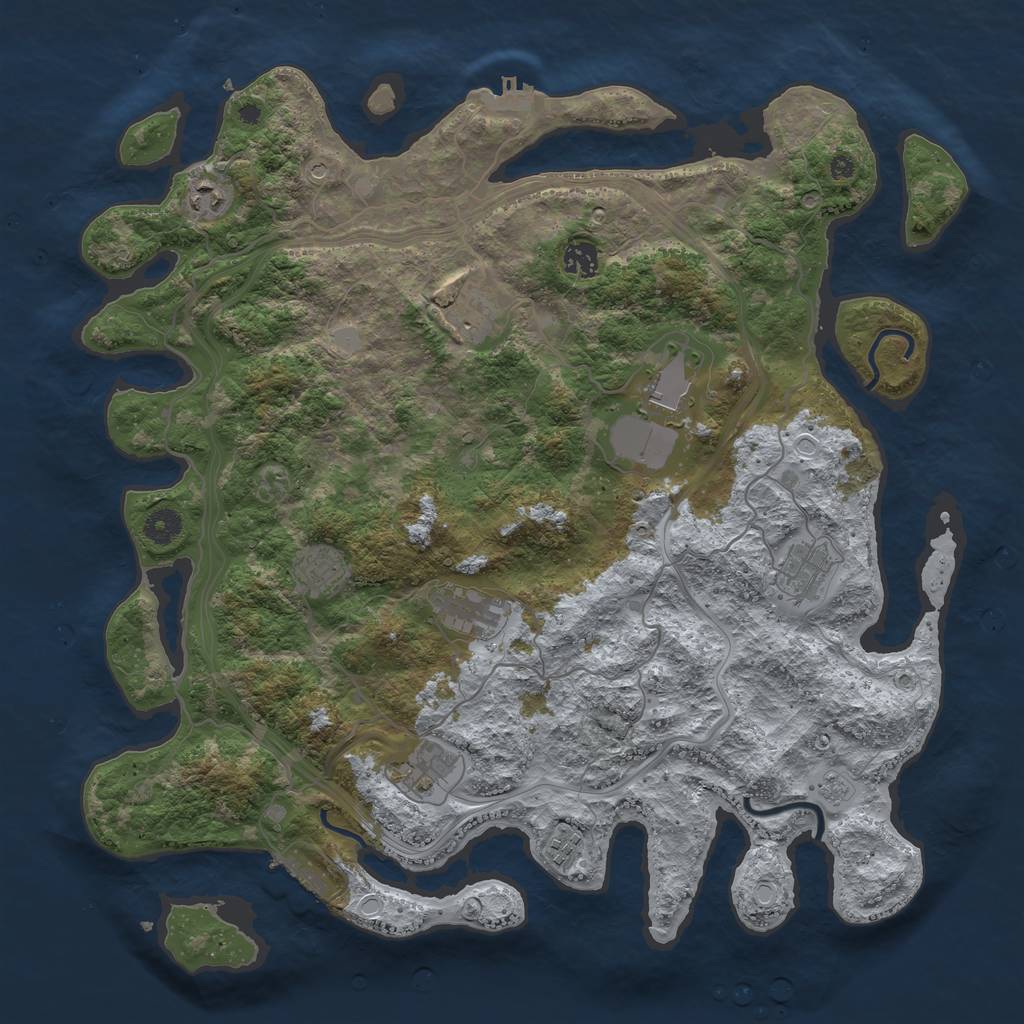 Rust Map: Procedural Map, Size: 4250, Seed: 17665, 18 Monuments