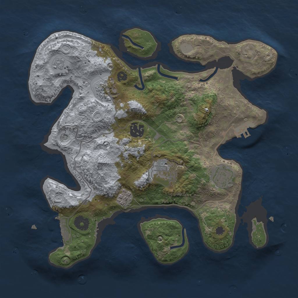 Rust Map: Procedural Map, Size: 3000, Seed: 49928, 14 Monuments