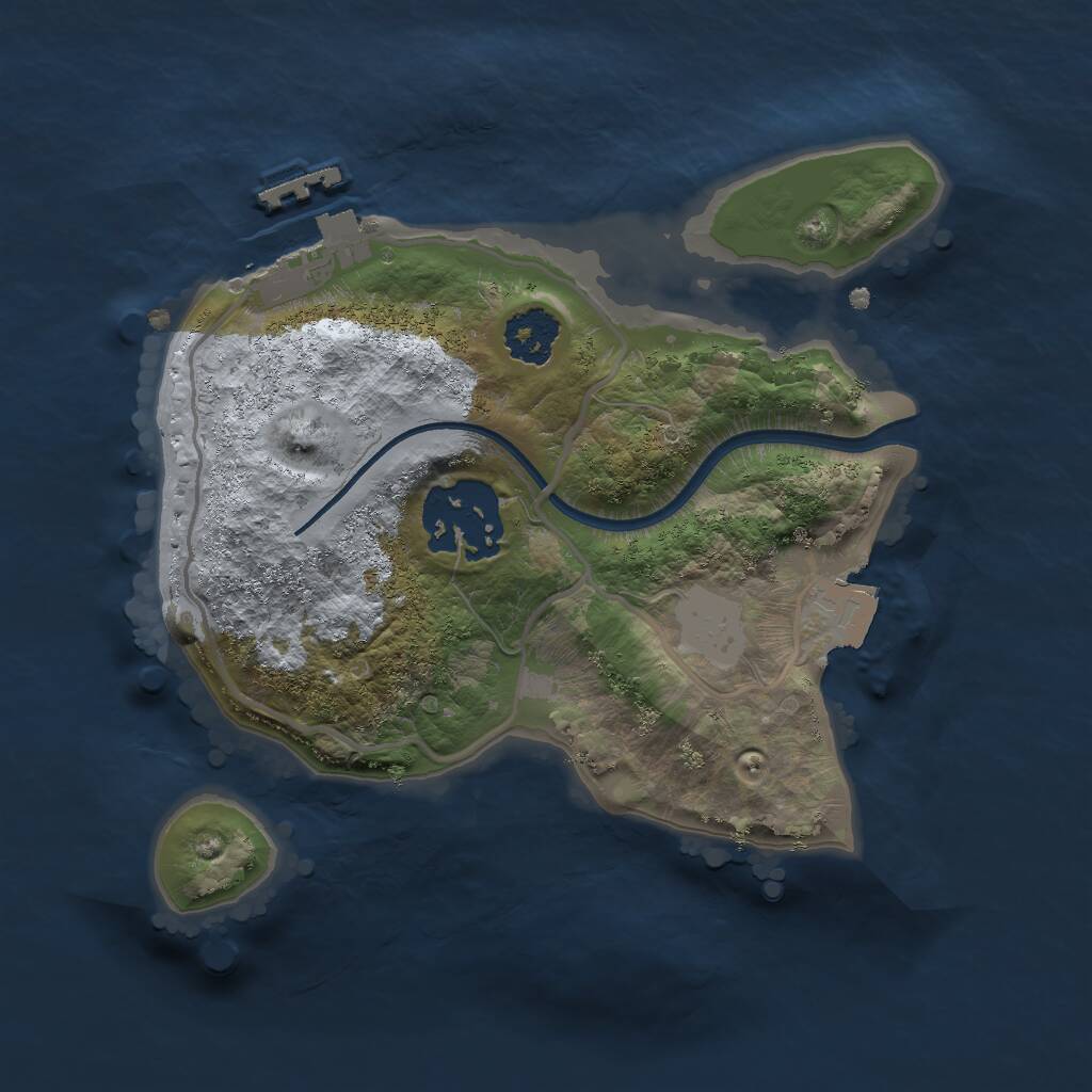 Rust Map: Procedural Map, Size: 2000, Seed: 1885884772, 3 Monuments