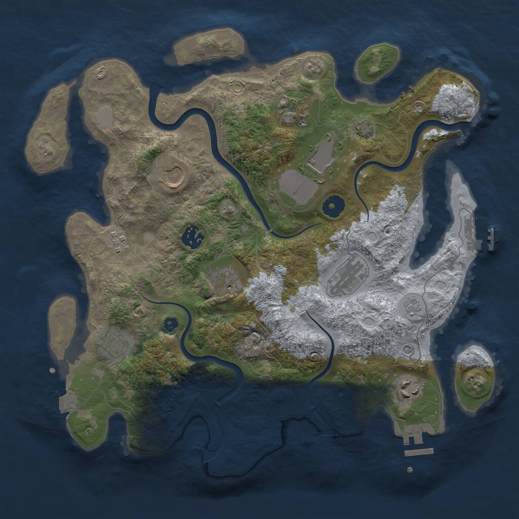 Rust Map: Procedural Map, Size: 3600, Seed: 12953, 15 Monuments