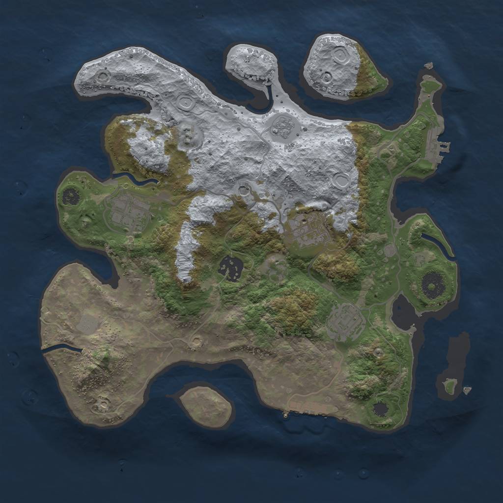 Rust Map: Procedural Map, Size: 3000, Seed: 1405649114, 13 Monuments