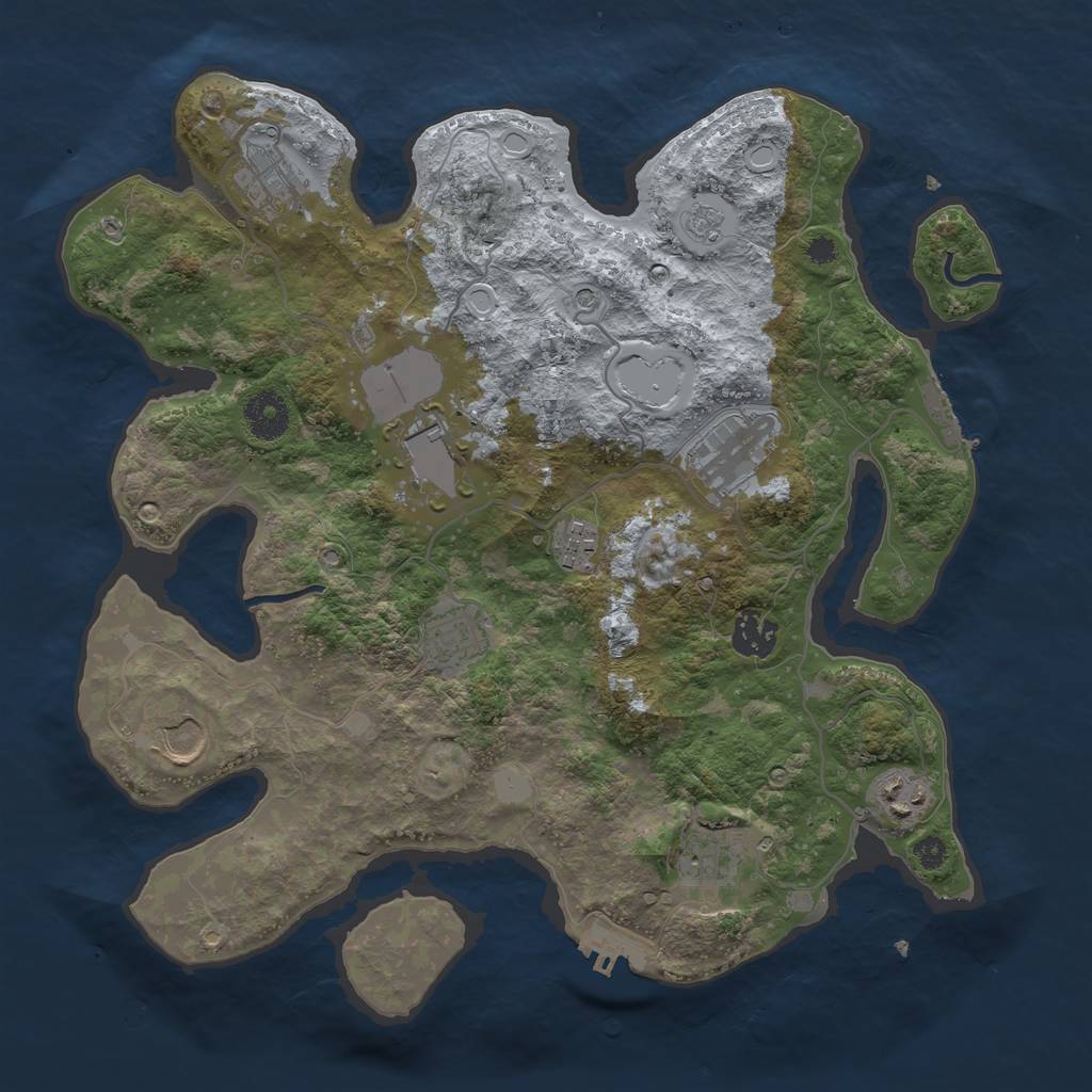 Rust Map: Procedural Map, Size: 3500, Seed: 290746814, 18 Monuments