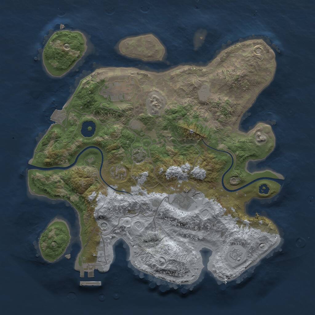 Rust Map: Procedural Map, Size: 3000, Seed: 234751, 7 Monuments