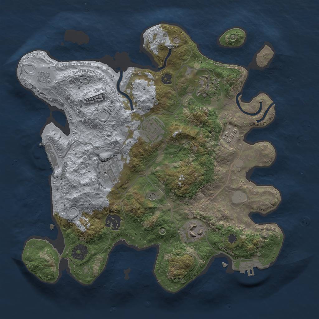 Rust Map: Procedural Map, Size: 3000, Seed: 1906151148, 15 Monuments