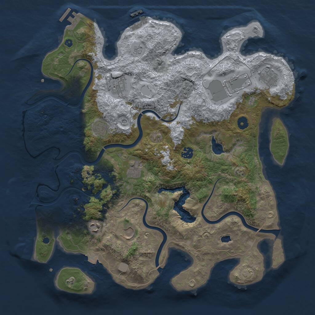 Rust Map: Procedural Map, Size: 4000, Seed: 1204654275, 15 Monuments