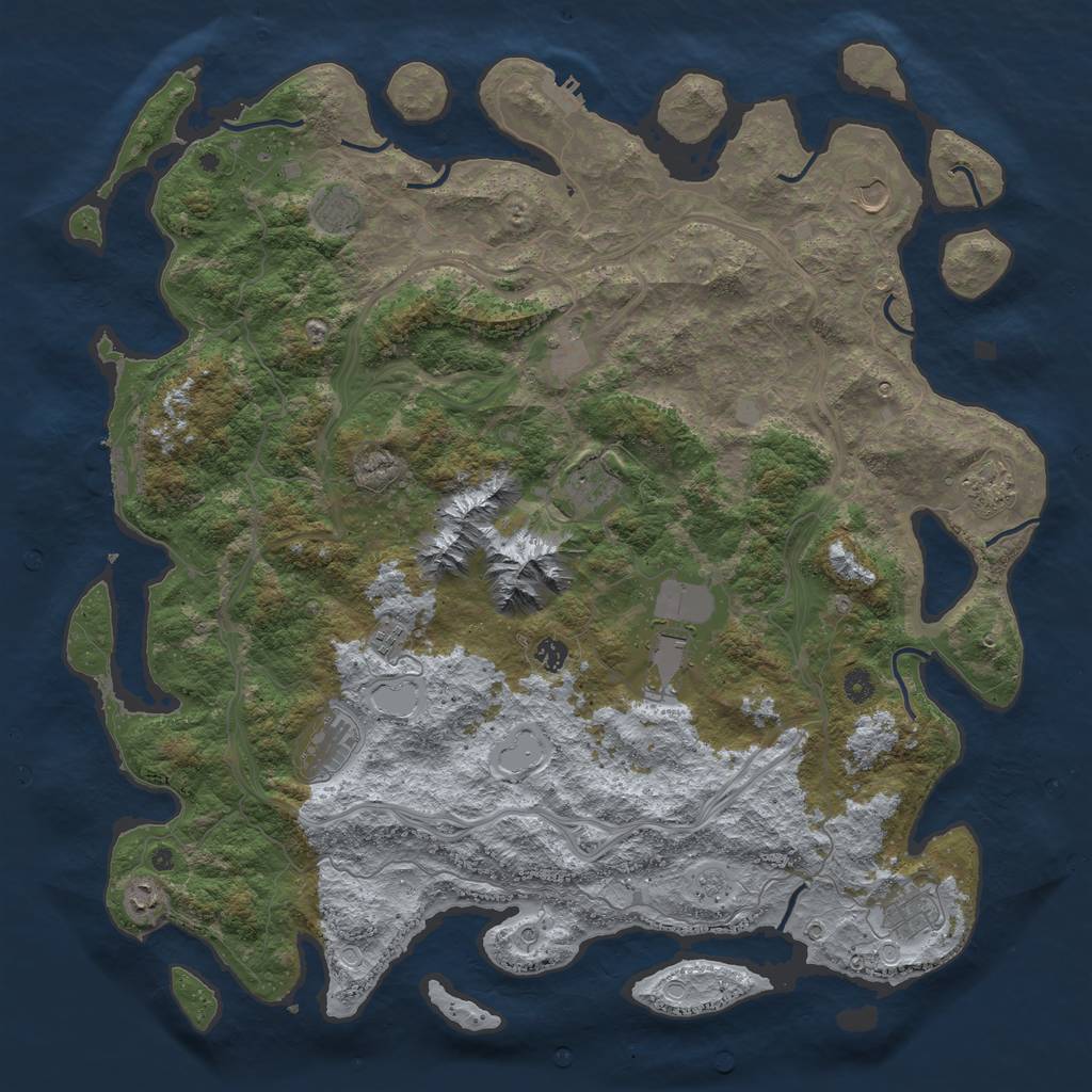 Rust Map: Procedural Map, Size: 5000, Seed: 47941, 18 Monuments