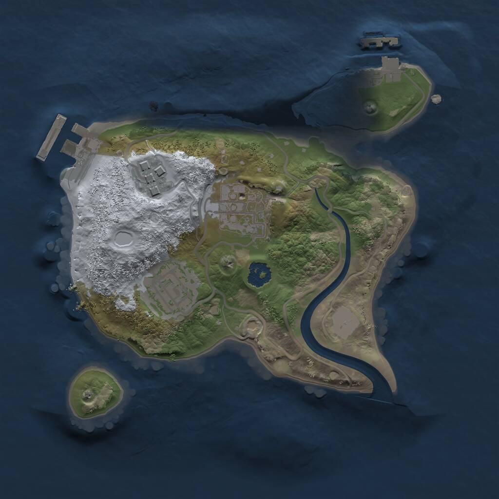 Rust Map: Procedural Map, Size: 2050, Seed: 1885884772, 6 Monuments