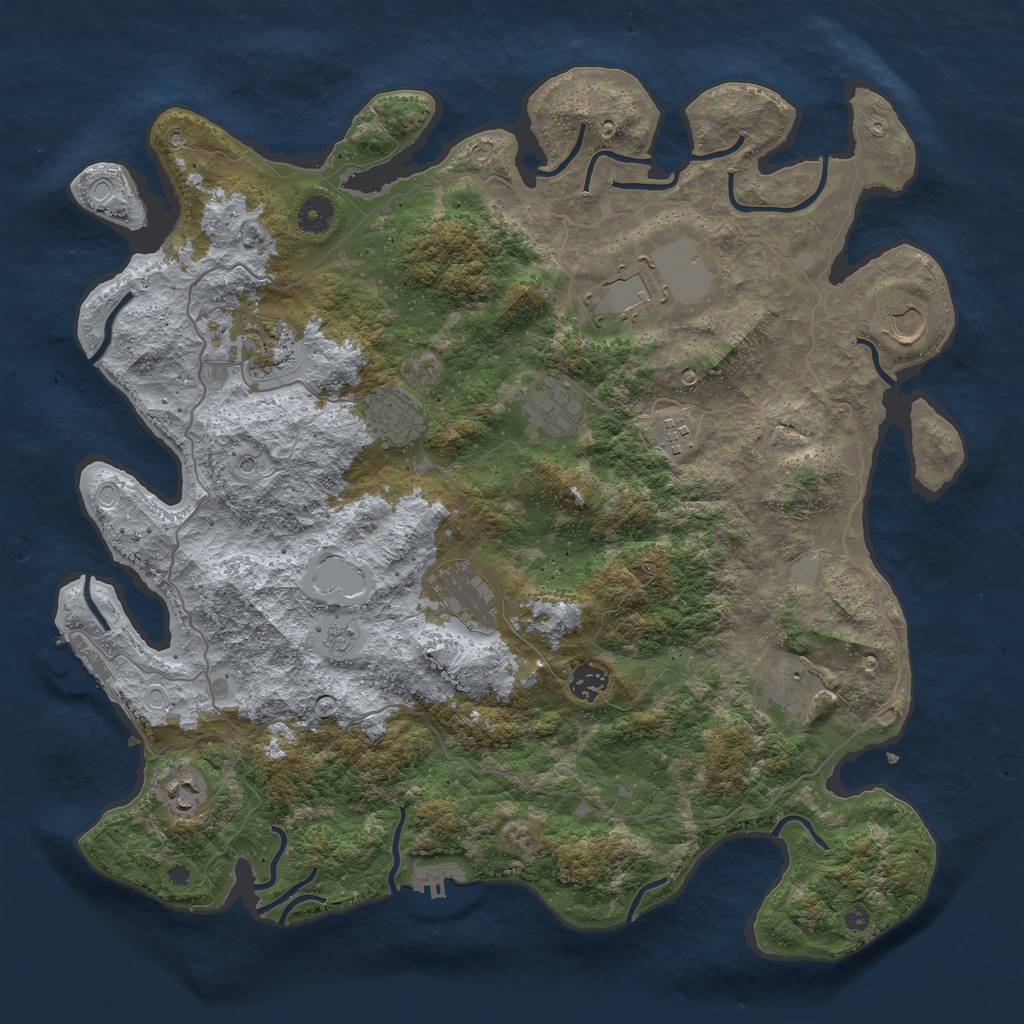 Rust Map: Procedural Map, Size: 4200, Seed: 878724676, 19 Monuments