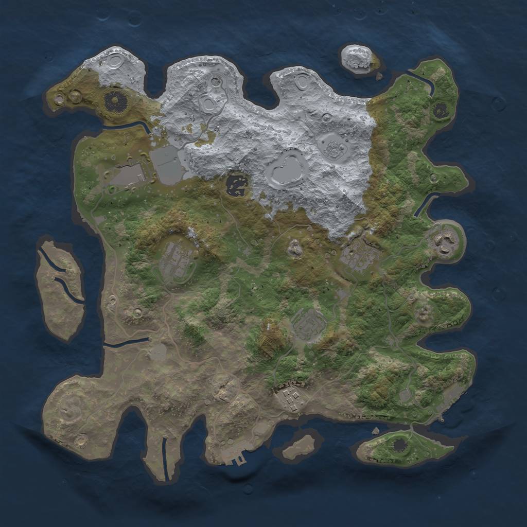 Rust Map: Procedural Map, Size: 3500, Seed: 21638786, 16 Monuments