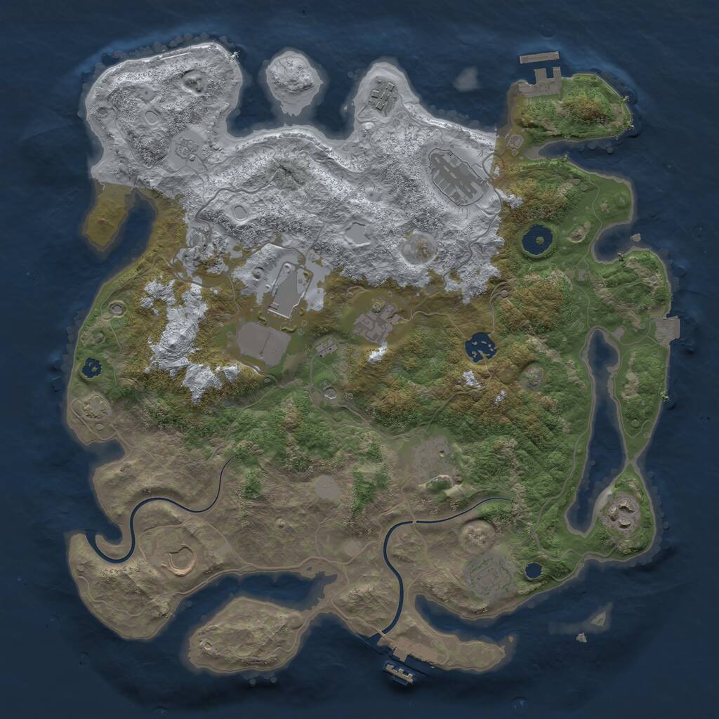 Rust Map: Procedural Map, Size: 3700, Seed: 112, 16 Monuments