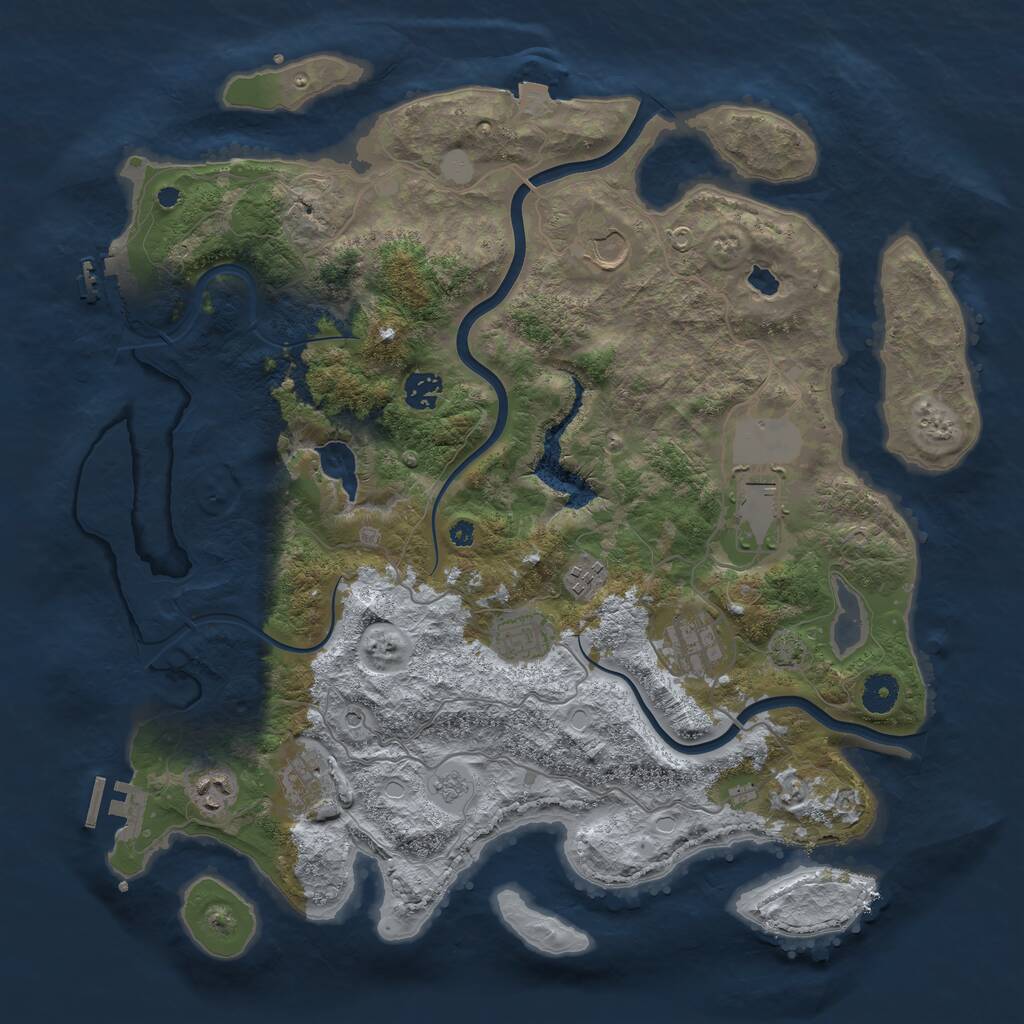 Rust Map: Procedural Map, Size: 4000, Seed: 47941, 14 Monuments