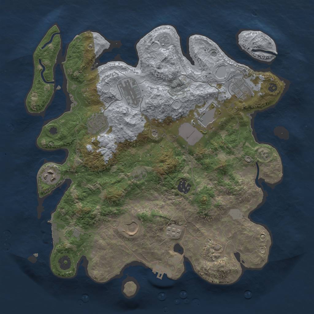 Rust Map: Procedural Map, Size: 3500, Seed: 31166003, 16 Monuments