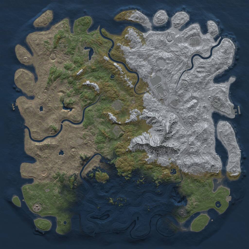 Rust Map: Procedural Map, Size: 6000, Seed: 44936, 17 Monuments