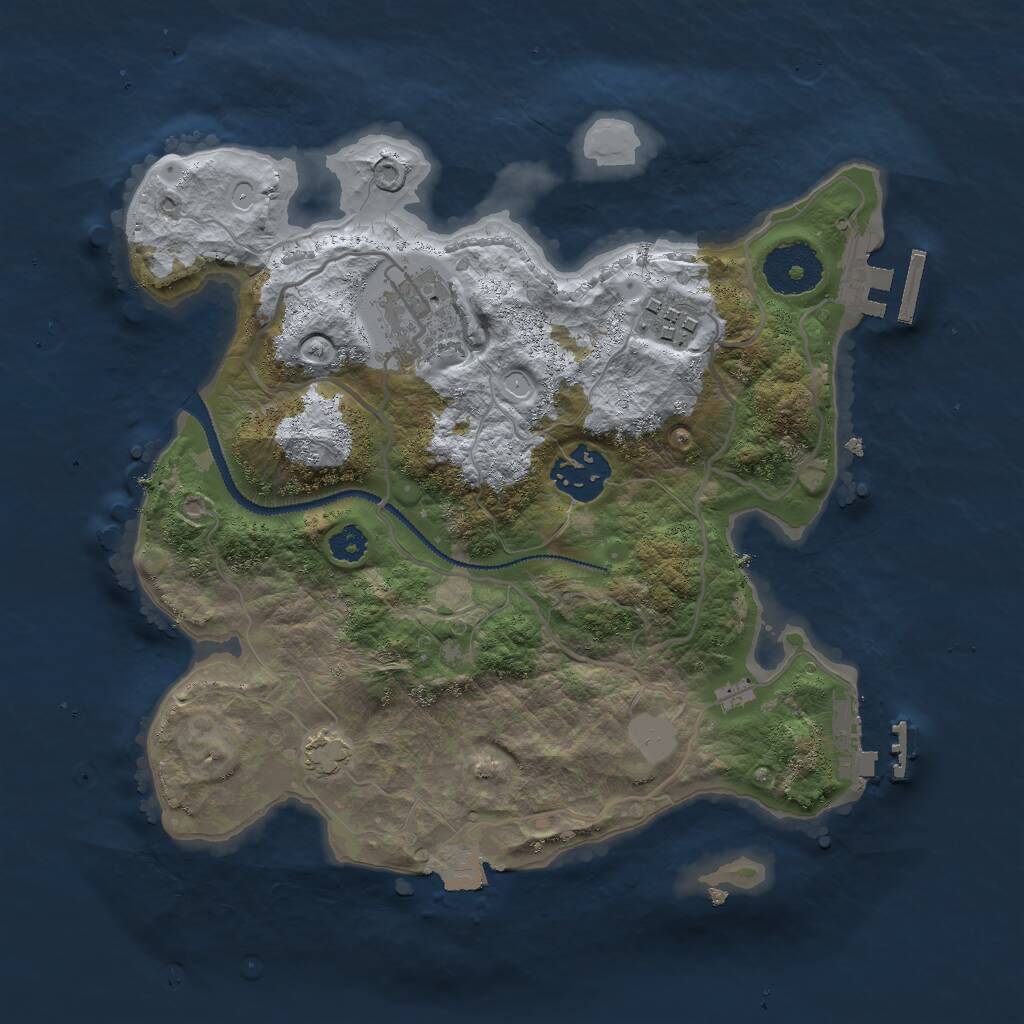 Rust Map: Procedural Map, Size: 2800, Seed: 921871775, 7 Monuments