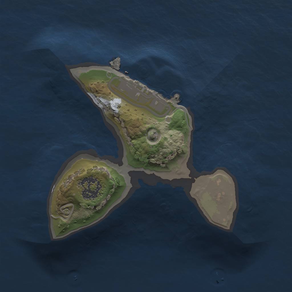 Rust Map: Procedural Map, Size: 1250, Seed: 1234567, 4 Monuments