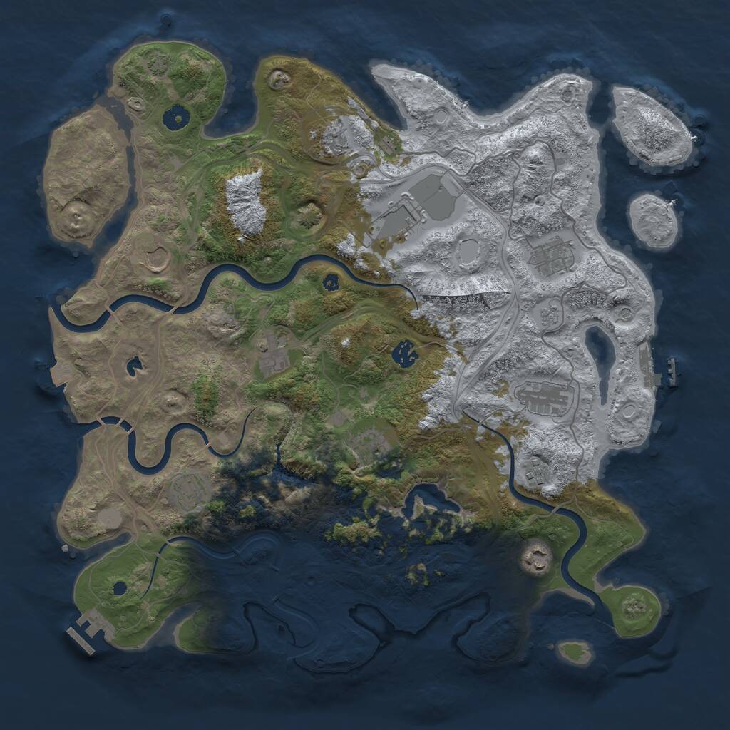 Rust Map: Procedural Map, Size: 4250, Seed: 19187, 17 Monuments