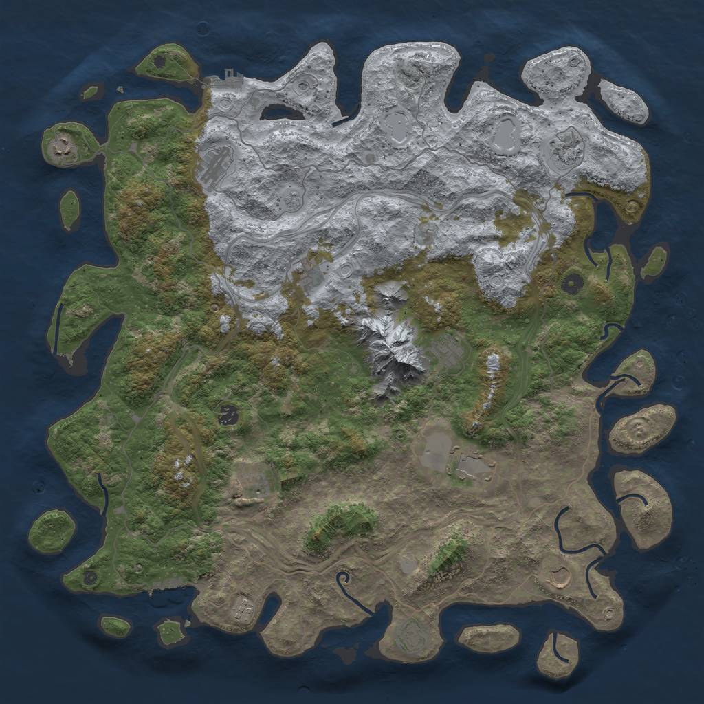 Rust Map: Procedural Map, Size: 5000, Seed: 42887438, 20 Monuments