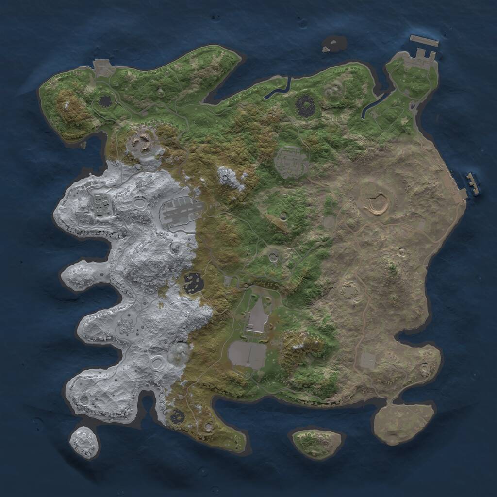 Rust Map: Procedural Map, Size: 3500, Seed: 365024044, 13 Monuments