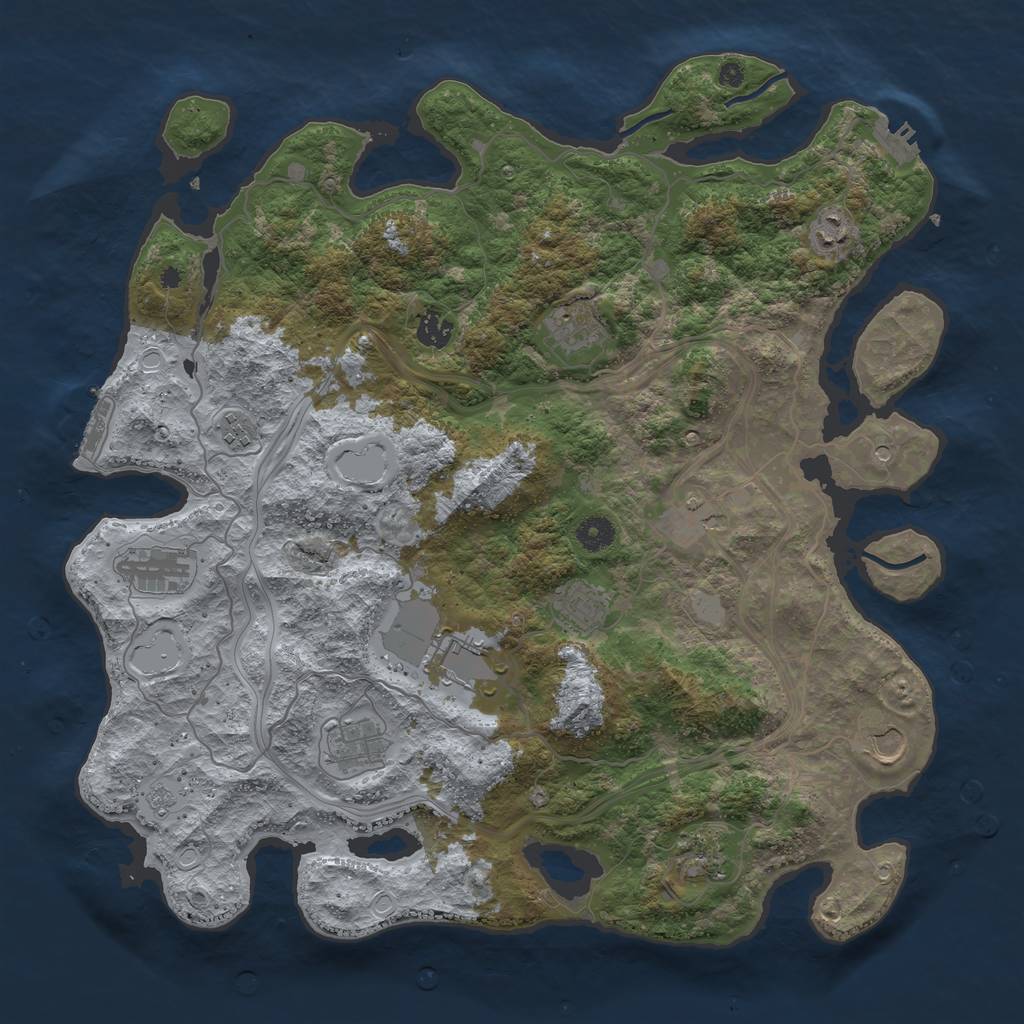 Rust Map: Procedural Map, Size: 4250, Seed: 344478295, 20 Monuments