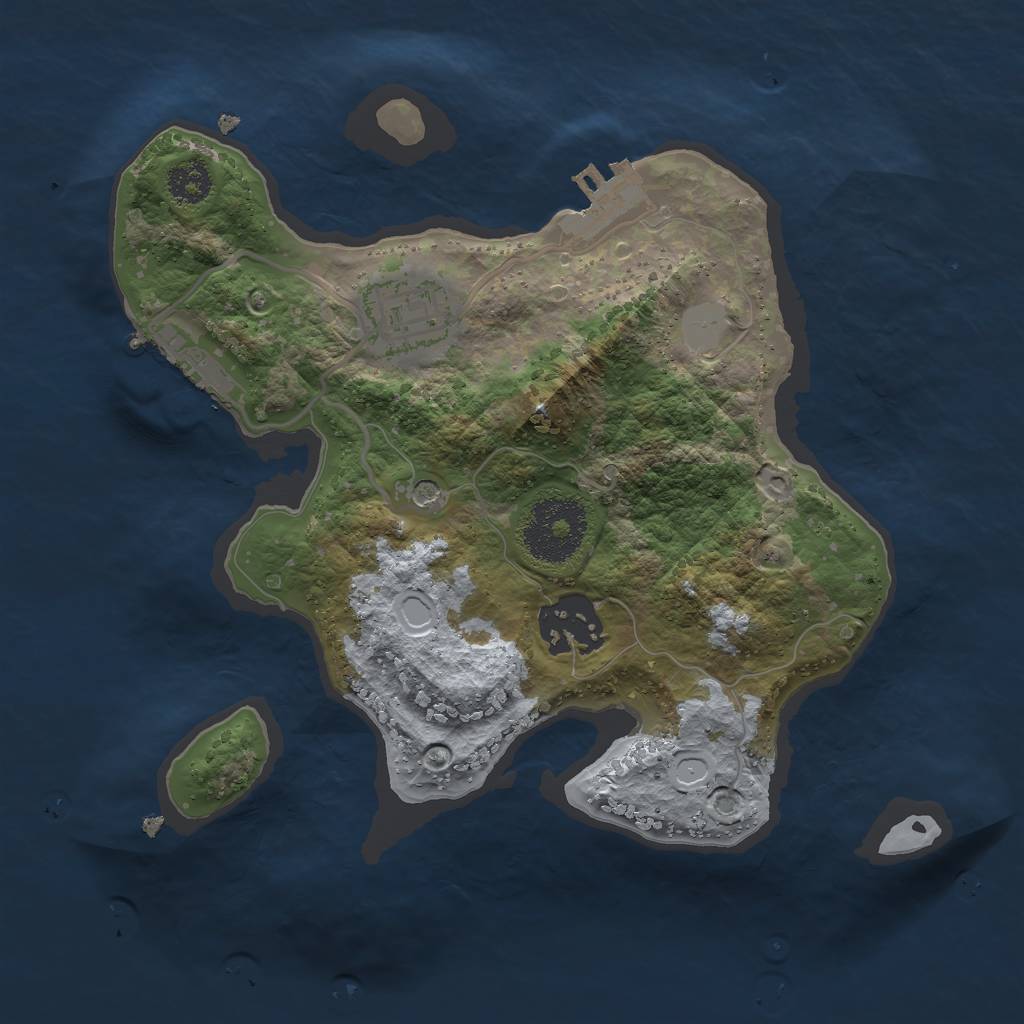 Rust Map: Procedural Map, Size: 2400, Seed: 13456, 10 Monuments