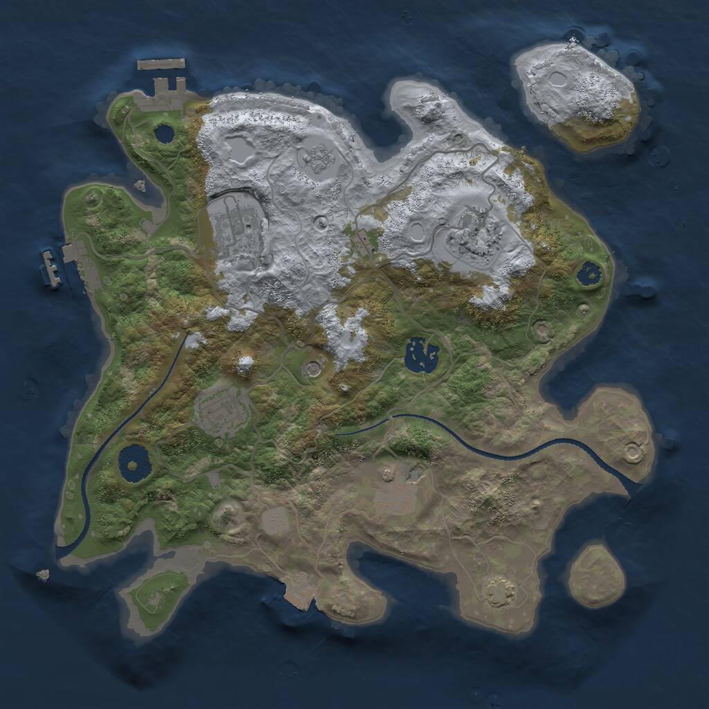 Rust Map: Procedural Map, Size: 3000, Seed: 45254532, 11 Monuments