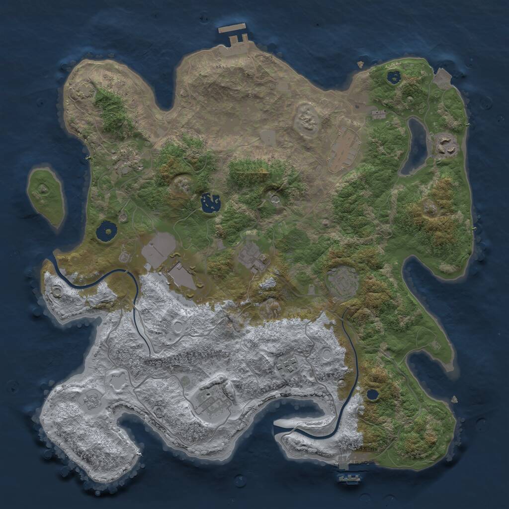 Rust Map: Procedural Map, Size: 3740, Seed: 2147483647, 15 Monuments