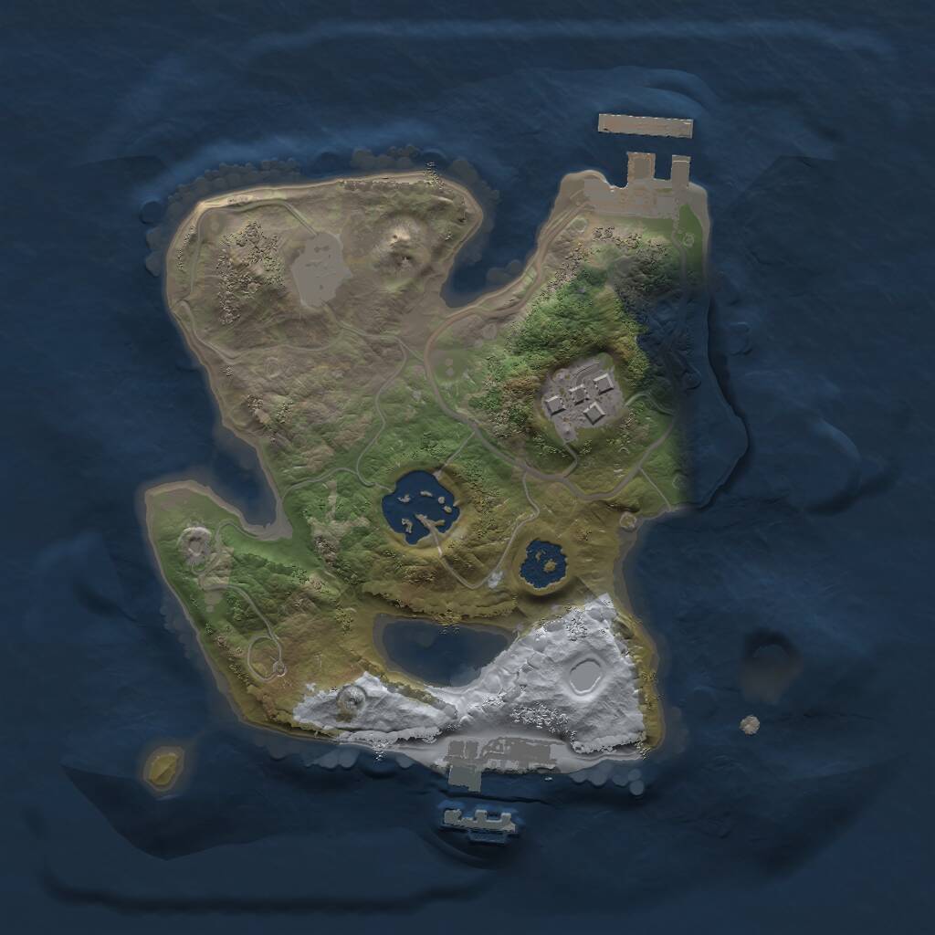 Rust Map: Procedural Map, Size: 2002, Seed: 72342, 5 Monuments