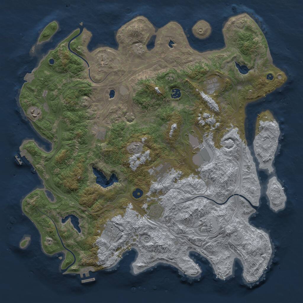Rust Map: Procedural Map, Size: 4500, Seed: 1589645, 16 Monuments
