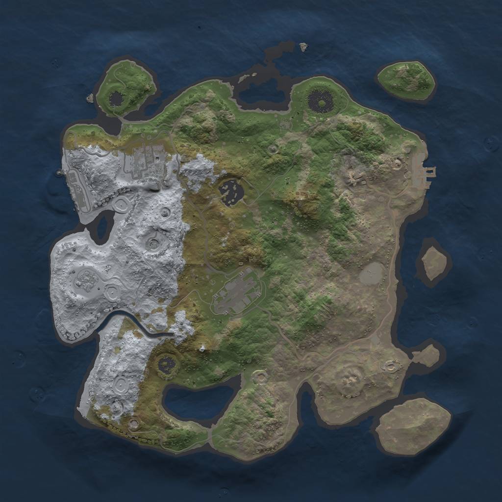 Rust Map: Procedural Map, Size: 3000, Seed: 529226631, 12 Monuments