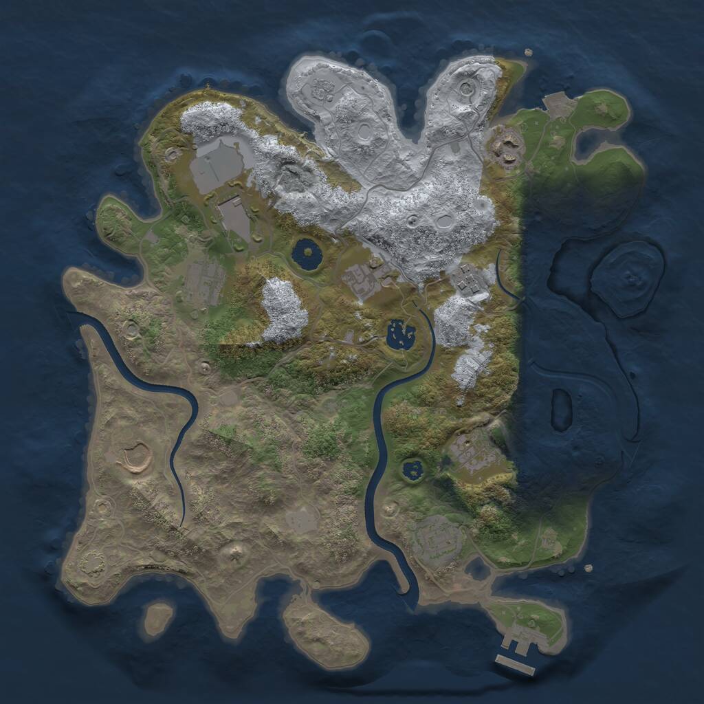 Rust Map: Procedural Map, Size: 3500, Seed: 254551704, 14 Monuments