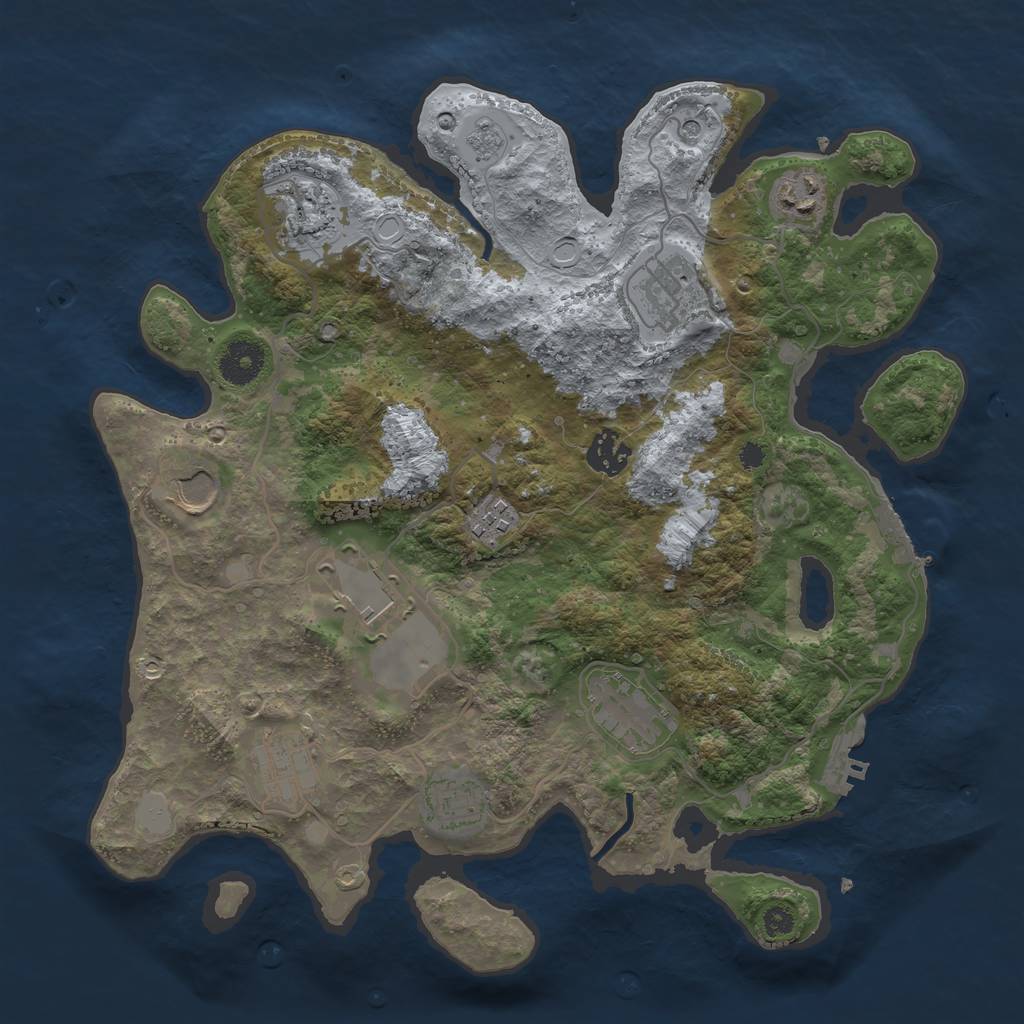 Rust Map: Procedural Map, Size: 3500, Seed: 254551704, 17 Monuments