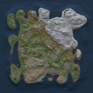 Thumbnail Rust Map: Procedural Map, Size: 3500, Seed: 1534941729, 18 Monuments