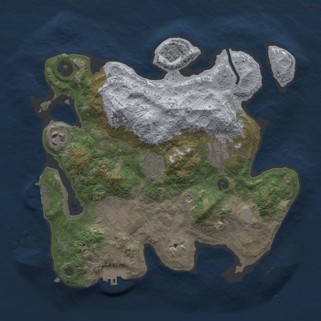Rust Map: Procedural Map, Size: 3000, Seed: 1718066523, 12 Monuments
