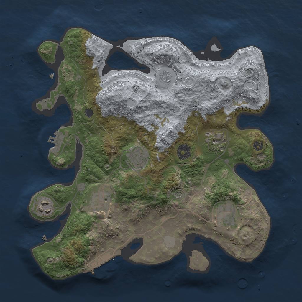 Rust Map: Procedural Map, Size: 3000, Seed: 167735306, 12 Monuments