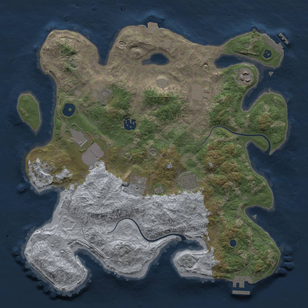Rust Map: Procedural Map, Size: 3599, Seed: 2147483647, 14 Monuments