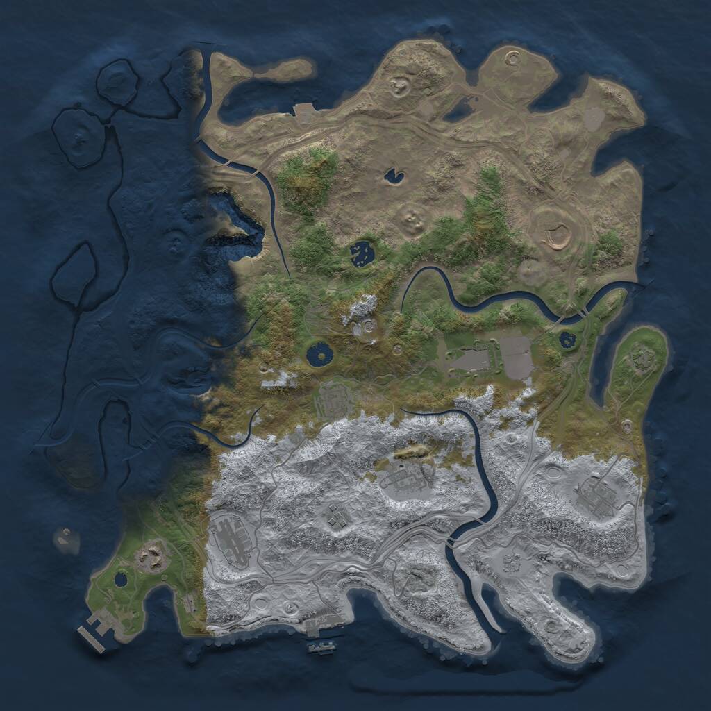 Rust Map: Procedural Map, Size: 4250, Seed: 1068874514, 15 Monuments
