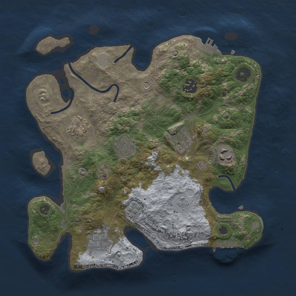 Rust Map: Procedural Map, Size: 3000, Seed: 32503445, 16 Monuments