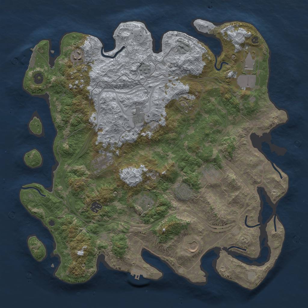 Rust Map: Procedural Map, Size: 4300, Seed: 1606082466, 20 Monuments